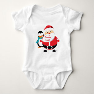 Père Noël et Manchot Santa Claus baby T-shirt