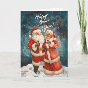 Père Noël Et Mme Claus Bonne Carte De Vacances Du
