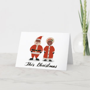 Père Noël et Mme Claus Carte de Noël Black Père No