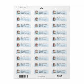 Père Noël et Mme Claus Étiquette de adresse (Feuille entière)