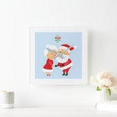 "PÈRE NOËL ET MRS. CLAUS KISSING" HORLOGE DE NOËL (Maison)