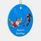 Père Noël et ornement d'hippocampe (bleu) (Droite)