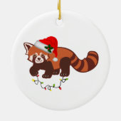 "Père Noël et Panda rouge de Noël" Ornement de Noë (Dos)