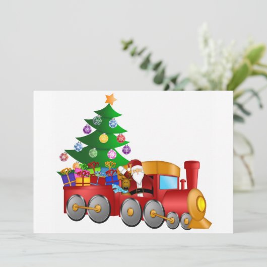 père Noël et Reindeer en train rouge avec carte ca (Debout devant)