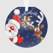 Père Noël et Reindeer Joyeux Noël Joyeux dessin an (dos)