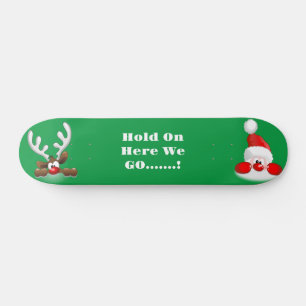 Père Noël Et Reindeer Skateboard