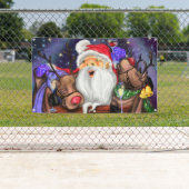 Père Noël et Reindeers Drôle bannière de Noël (En situation)