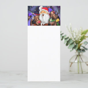 Père Noël et Reindeers Drôle Menu Noël