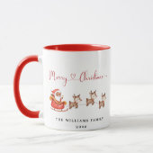 Père Noël et rennes | Mug café de Noël (Gauche)