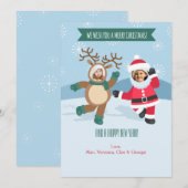 père Noël et Rudolf Carte photo de vacances (Devant / Derrière)