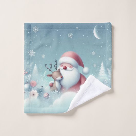 Père Noël et Rudolph (Gant de toilette)