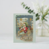 Père Noël et sa carte postale Extraordinaire de la (Debout devant)