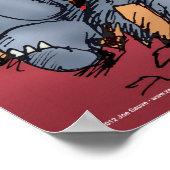 Père Noël et ses éléphants Drôle Cartoon Poster (Coin)