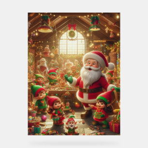 Père Noël et ses Elfes dans l'Atelier de Noël sur