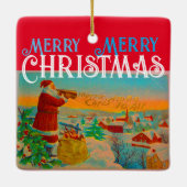 Père Noël et son ornement de la Corne de Noël (Dos)