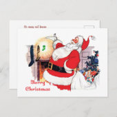 Père Noël faire-part Baby sur le chemin Carte post (Devant / Derrière)