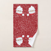 père Noël fait face à la neige d'hiver à Noël roug (Serviette à main)