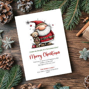 Père Noël fantaisiste Carte de vœux festive de Noë