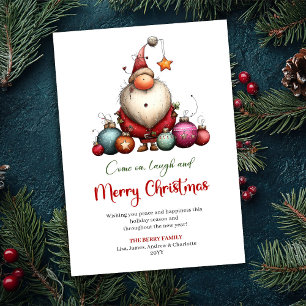 Père Noël fantaisiste minimaliste Carte de vœux de