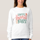 Père Noël Favori infirmière sweatshirt de Noël (Devant)