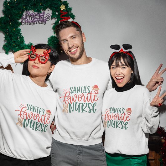 Père Noël Favori infirmière sweatshirt de Noël