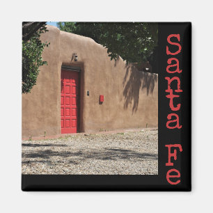Père Noël Fe New Mexico Red Door et Adobe Magnet