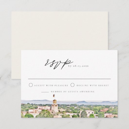 PÈRE NOËL FE Nouveau Mexique Skyline Wedding Carte (Devant / Derrière)