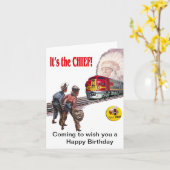 Père Noël Fe Super Chief Train Carte d'anniversair (Fleur jaune)