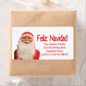 Père Noël Feliz Navidad étiquette de Noël (En situation)