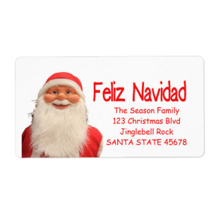 Père Noël Feliz Navidad étiquette de Noël