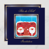 Père Noël Fête de Noël invitation (Devant / Derrière)