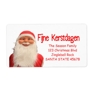 Père Noël Fijne Kerstdagen étiquette de Noël