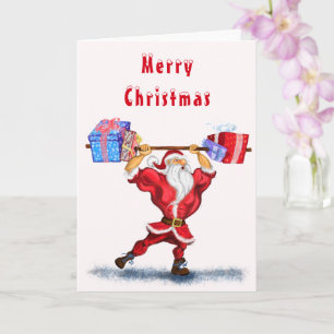 Père Noël Fitness Carte de Noël