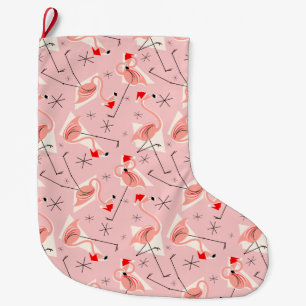 Père Noël flamant rose multicolore chaussette
