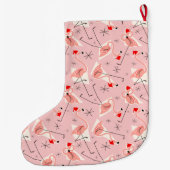 Père Noël flamant rose multicolore chaussette (Dos)