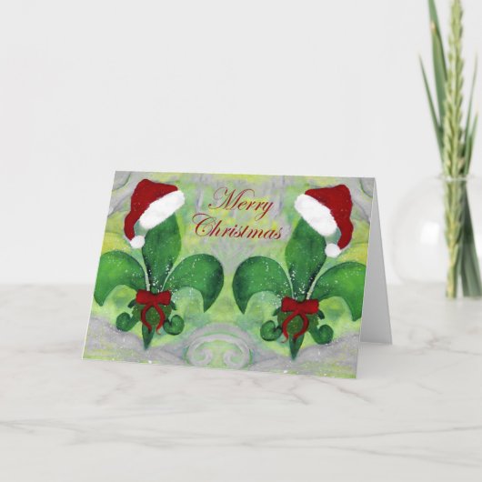 Père Noël fleur de lis cartes de mon art. (Devant)