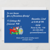 Père Noël Flying Airplane Cadeaux Noël Invitation (Dos)