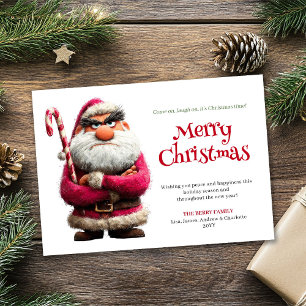 Père Noël fou carte de vœux de Noël personnalisée