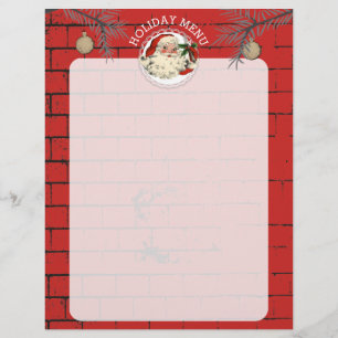 Père Noël fourche en brique Noël menu de vacances 