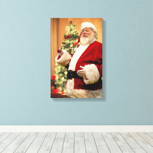 Père Noël fumer une pipe Impression de toile (Insitu (Plancher de Bois))