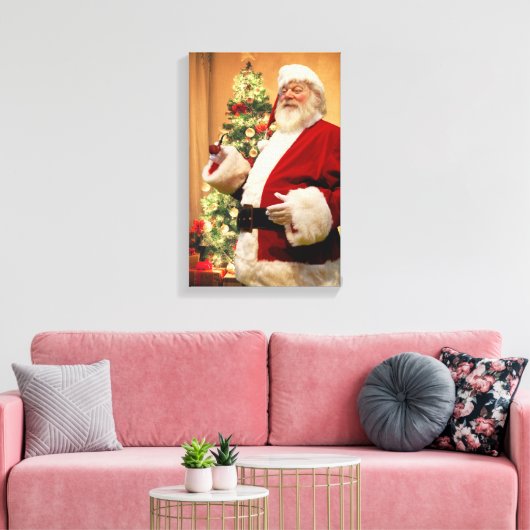 Père Noël fumer une pipe Impression de toile (Insitu(Salon))