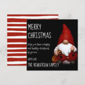 Père Noël gnome de Noël | Carte de vacances de Noë (Devant / Derrière)