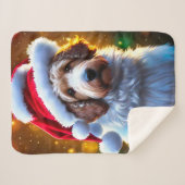 Père Noël Goldendoodle, jolie couverture de chien  (Devant (Horizontal))