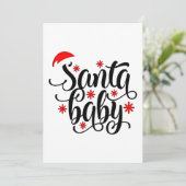 Père Noël Grossesse bébé Faire-part Noël Père Noël (Debout devant)