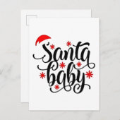 Père Noël Grossesse bébé Faire-part Noël Père Noël (Devant / Derrière)