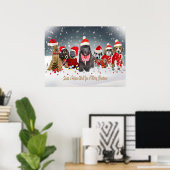 Père Noël Helpers Joyeux affiche de Noël (Bureau à domicile)