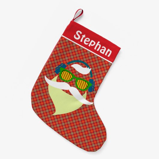 Père Noël Hipster Chaussette de Noël (Devant (Accrochage))