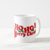 Père Noël "Ho Ho Ho Joyeux Noël" tasse blanche (Devant droit)