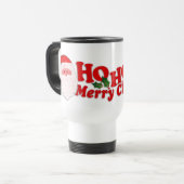 Père Noël "Ho Ho Ho Joyeux Noël" tasse de voyage (Devant gauche)