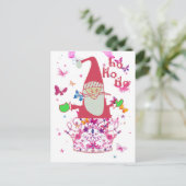 Père Noël Hohoho ! Belle carte postale de papillon (Debout devant)